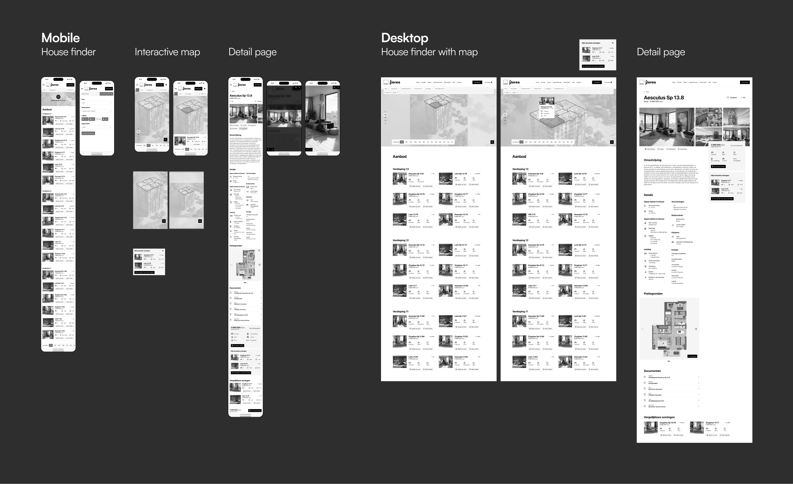 Mobile & desktop wireframes