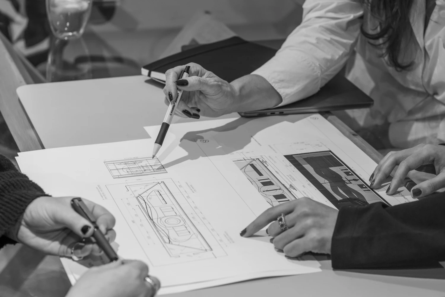 Team meeting at Sarah Feather